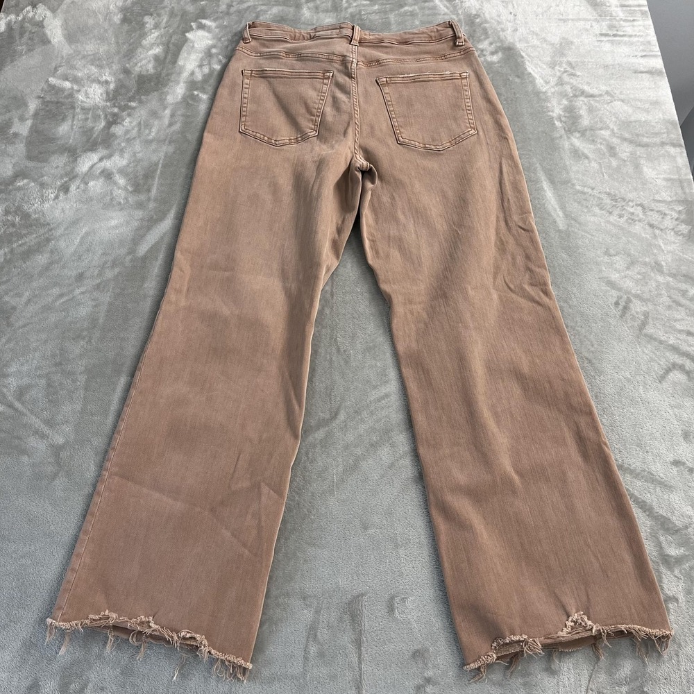Lovervet By Vervet Wide Leg Jeans Juniors 13 Beige Hi-Rise Stretch Raw Hem 31x31 - Picture 3 of 11